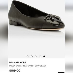 Michael Kors Posey Black Leather Ballet Flats Size US 10